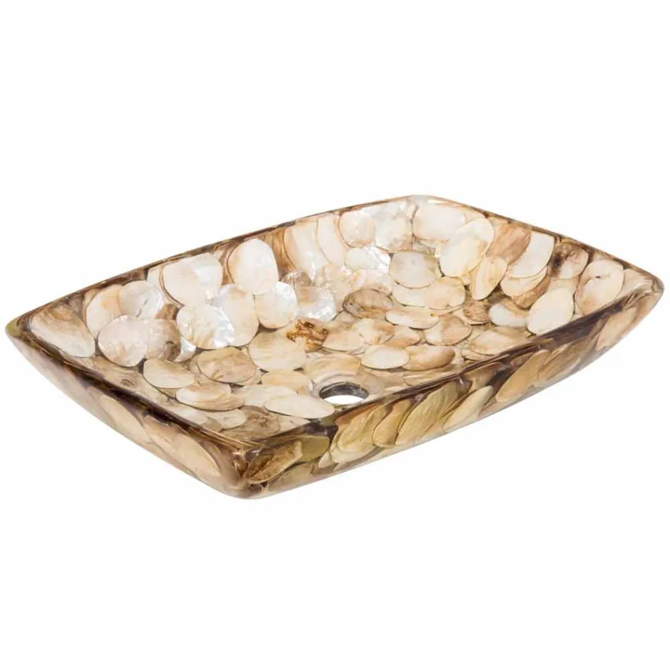 o singură bucată de rășină artificială Chiuvetă Inez, realizate manual Viadurini