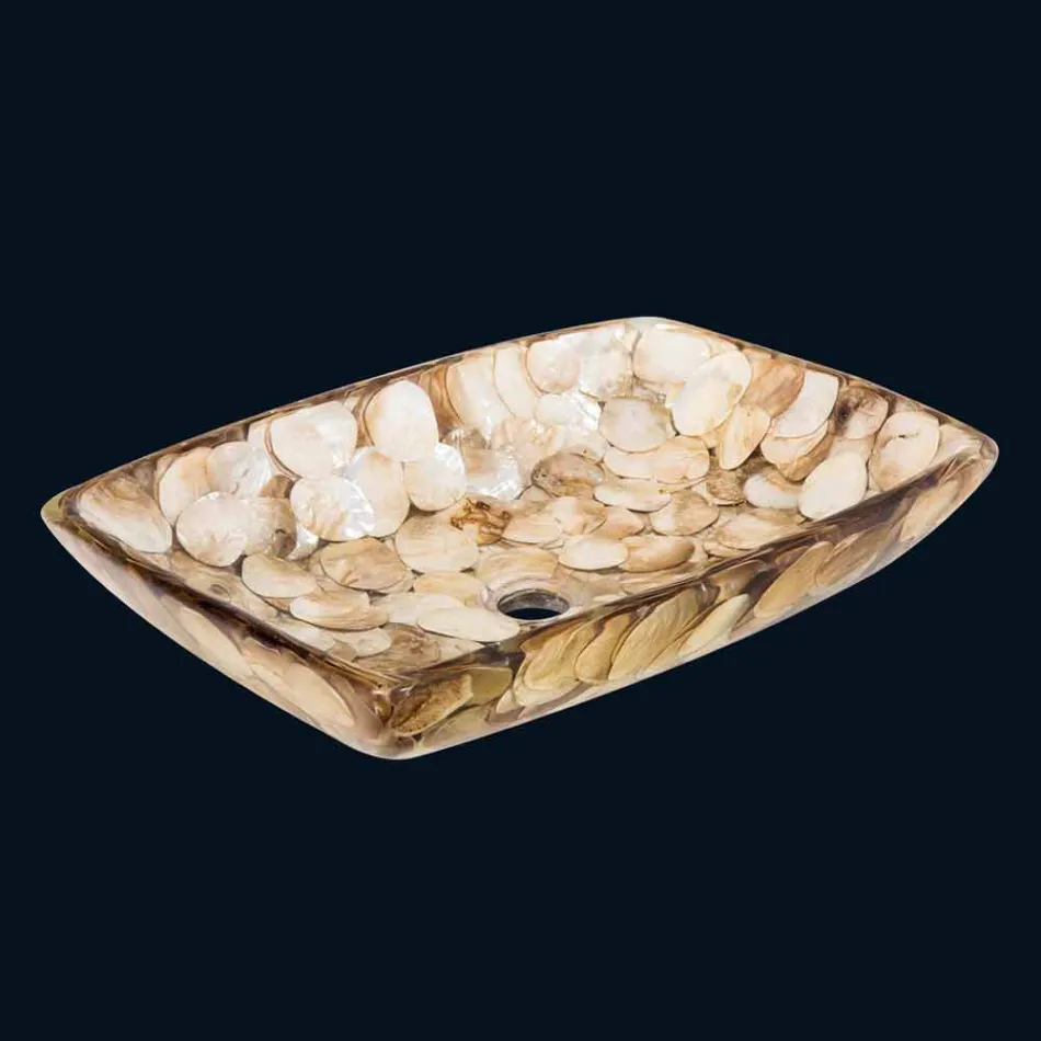 o singură bucată de rășină artificială Chiuvetă Inez, realizate manual Viadurini