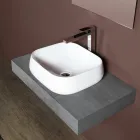 Lavoar de blat pătrat din ceramică albă cu design modern - Papavero Viadurini