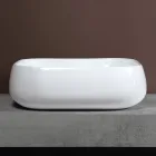 Lavoar de blat pătrat din ceramică albă cu design modern - Papavero Viadurini
