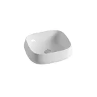 Lavoar de blat pătrat din ceramică albă cu design modern - Papavero Viadurini