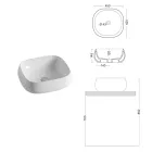 Lavoar de blat pătrat din ceramică albă cu design modern - Papavero Viadurini