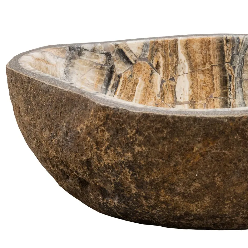 Lavoar pe blat realizat manual din piatra de rau, Palata Viadurini