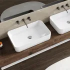 Lavoar de blat Aster dreptunghiular din ceramică cu design modern Viadurini