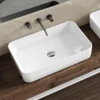 Lavoar de blat Aster dreptunghiular din ceramică cu design modern Viadurini