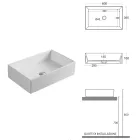 Lavoar de blat dreptunghiular din ceramică cu design modern - Papavero Viadurini