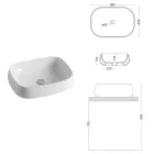 Lavoar de blat dreptunghiular din ceramică cu design modern - Papavero Viadurini