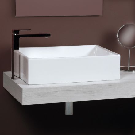 Lavoar de blat dreptunghiular din ceramică cu design modern - Papavero Viadurini
