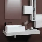 Lavoar de blat dreptunghiular din ceramică cu design modern - Papavero Viadurini
