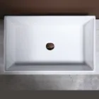 Lavoar de blat dreptunghiular din ceramică cu design modern - Papavero Viadurini