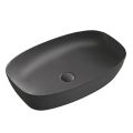 Lavoar dreptunghiular Aster pentru blat, din ceramică mată, alb-negru