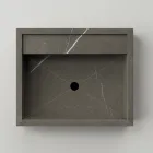 Lavoar pe blat dreptunghiular din gresie portelanata Made in Italy - Cervia Viadurini