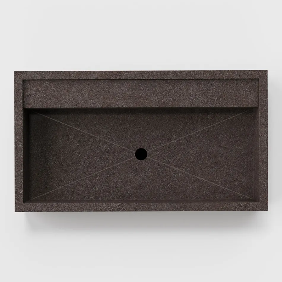 Lavoar pe blat dreptunghiular din gresie portelanata Made in Italy - Cervia Viadurini