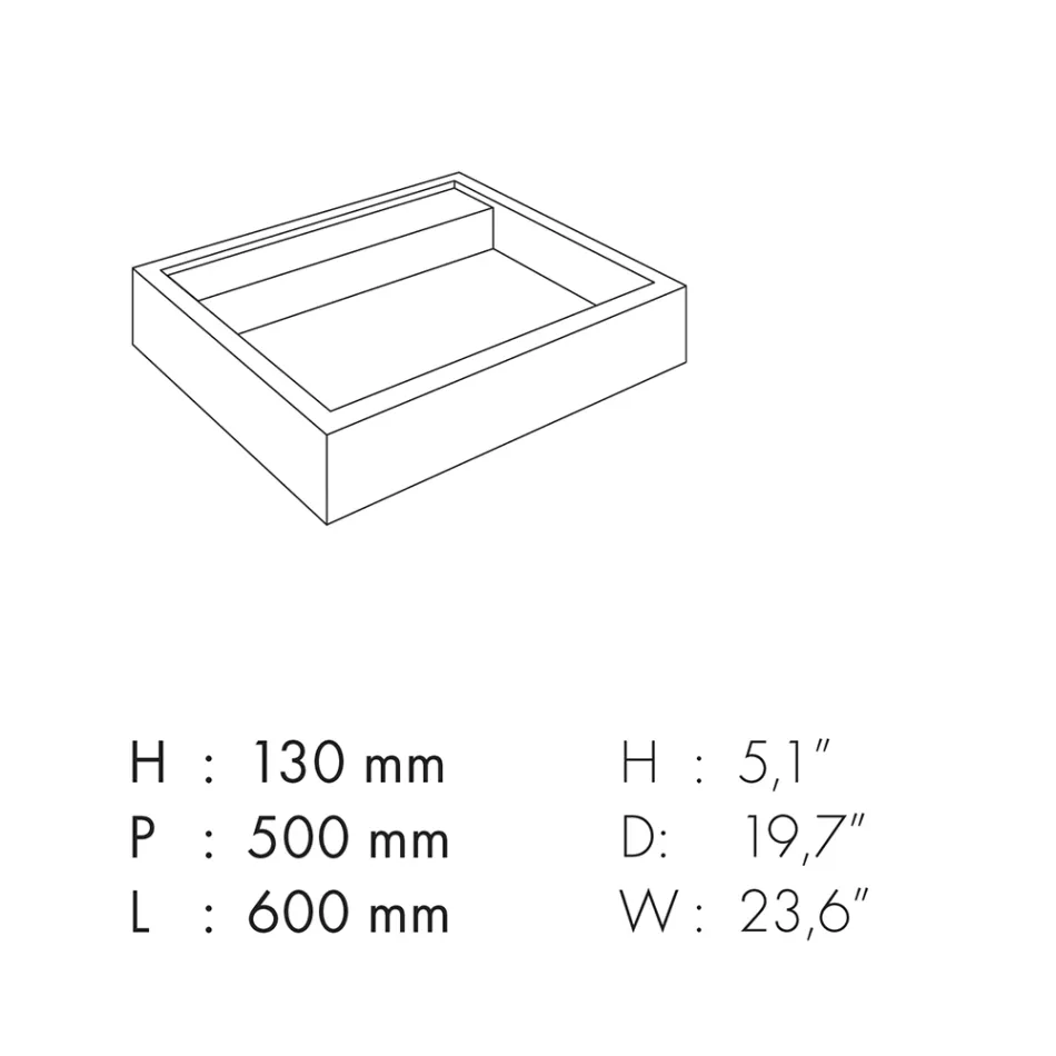 Lavoar pe blat dreptunghiular din gresie portelanata Made in Italy - Cervia Viadurini