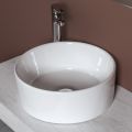 Lavoar rotund de blat din ceramică albă și design modern - Papavero
