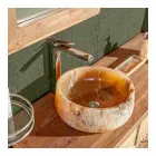 Chiuvetă rotundă de blat în design unic Onyx pur - Ramiro Viadurini