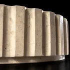 Lavoar rotund pe blat din marmură travertin - Cattleya Viadurini