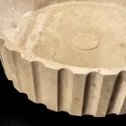 Lavoar rotund pe blat din marmură travertin - Cattleya Viadurini