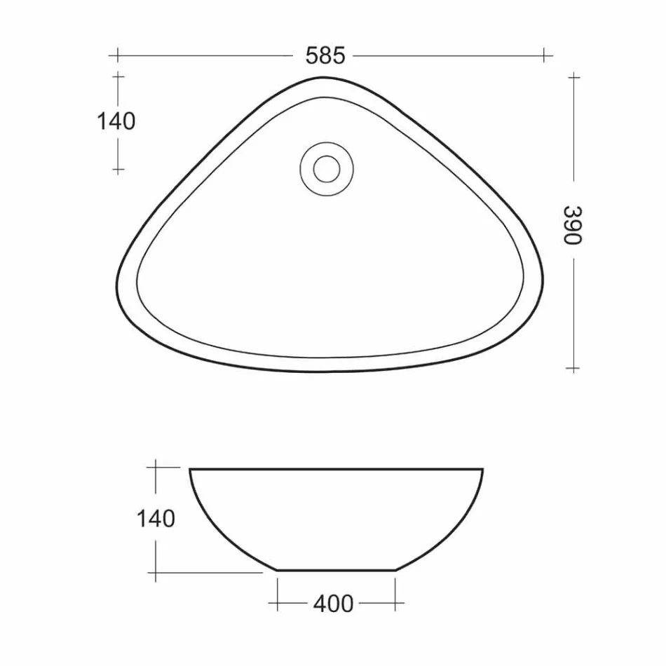 Lavoar în formă de blat din ceramică albă făcută în Italia - Hamburg Viadurini