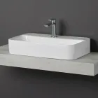 Lavoar de blat Aster Square din ceramică albă cu orificiu pentru baterie Viadurini