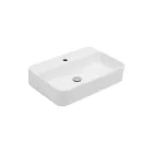 Lavoar de blat Aster Square din ceramică albă cu orificiu pentru baterie Viadurini