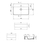 Lavoar de blat Aster Square din ceramică albă cu orificiu pentru baterie Viadurini