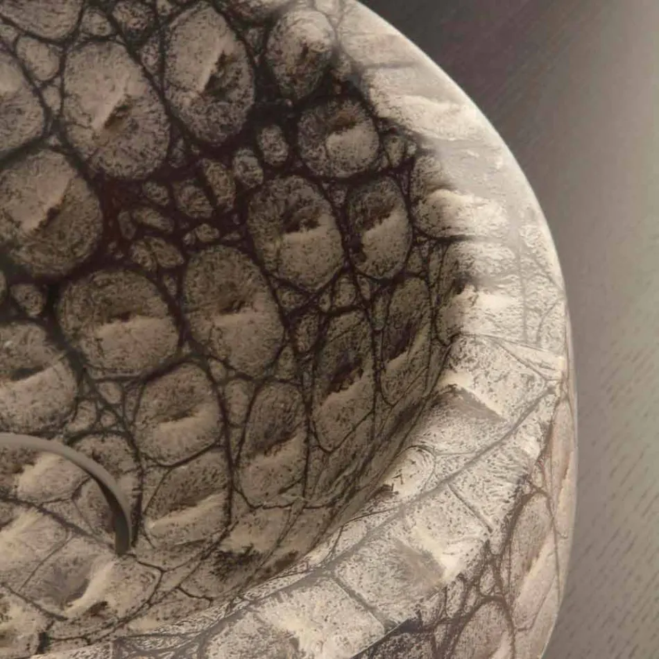 Caiman ceramică răsucită cu blat rotund din Italia Elisa design Viadurini