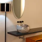 Caiman ceramică răsucită cu blat rotund din Italia Elisa design Viadurini