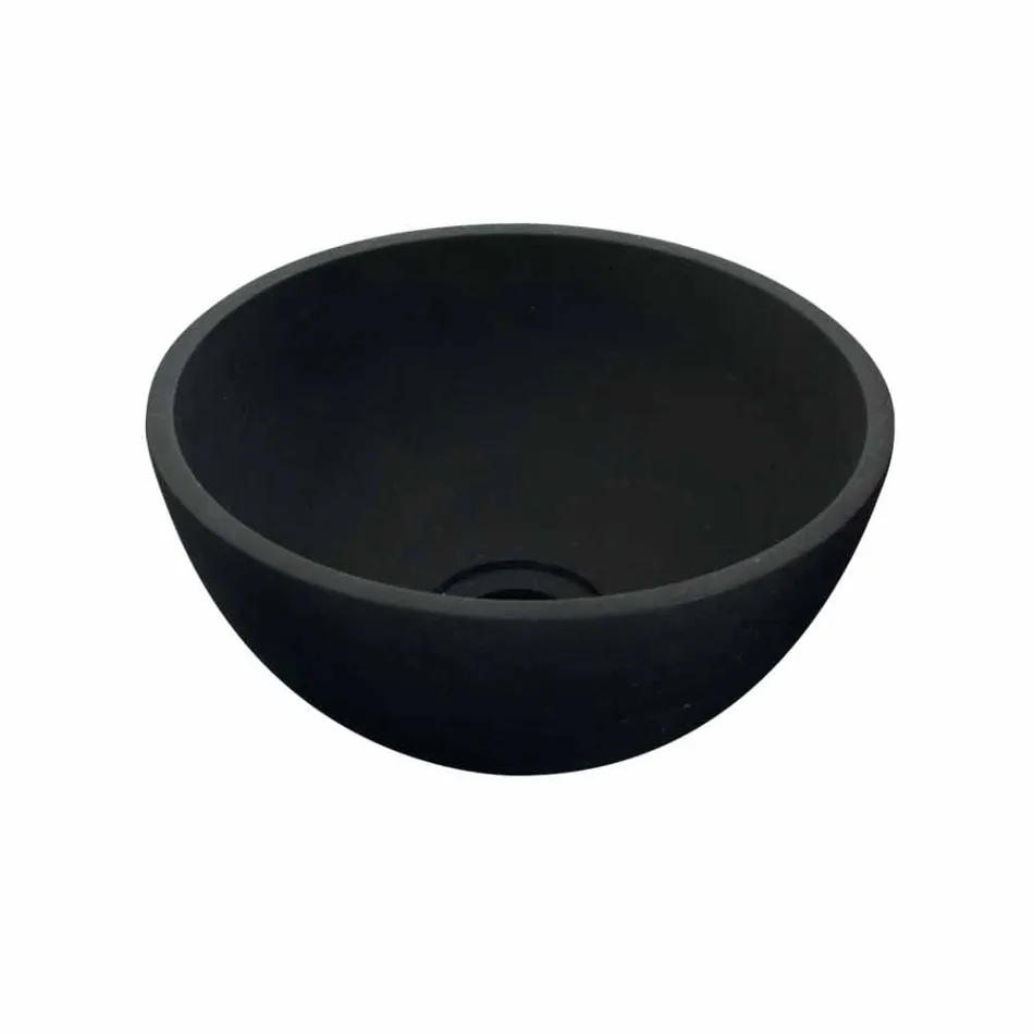 Chiuveta Sprijinirea Tondo în bazalt negru Kali Viadurini