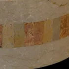 Bancă din piatră naturală din bambus din piatră naturală Clio albă Viadurini