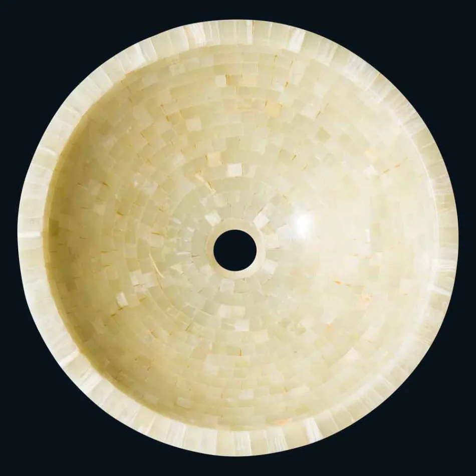 sprijin rotund Chiuvetă din miere Onyx piatra Kilian Viadurini