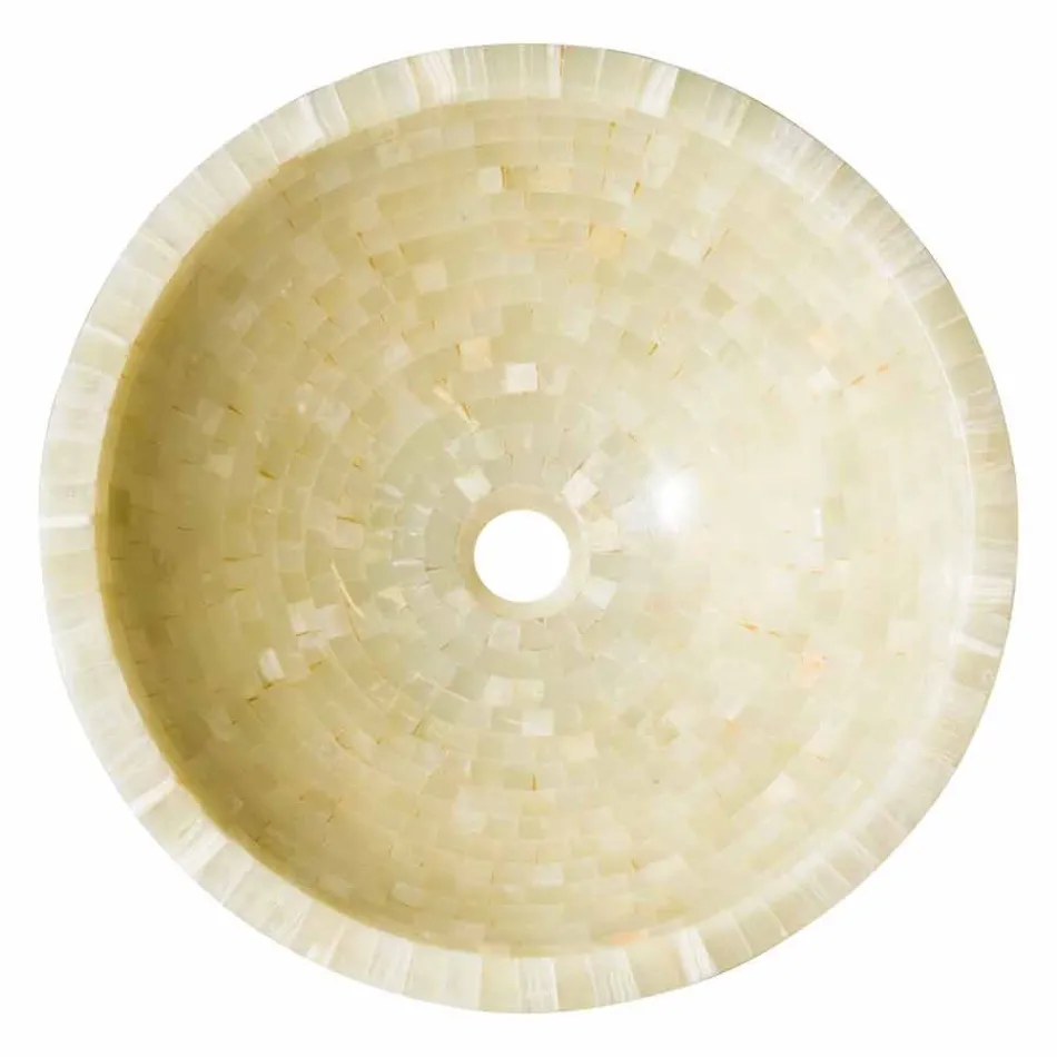 sprijin rotund Chiuvetă din miere Onyx piatra Kilian Viadurini