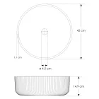 Lavoar rotund pe blat din sticla venetiana Plissè Made in Italy - Zircon Viadurini