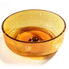 Lavoar rotund pe blat din sticla venetiana Plissè Made in Italy - Zircon Viadurini