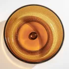 Lavoar rotund pe blat din sticla venetiana Plissè Made in Italy - Zircon Viadurini