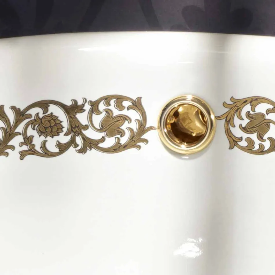 Chiuveta încastrată este în chiuvetă din argilă și din aur realizată în Italia, Otis Viadurini