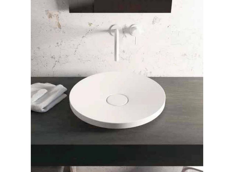 Design rundă de baie rotundă, proiectată în Italia, cremă Viadurini