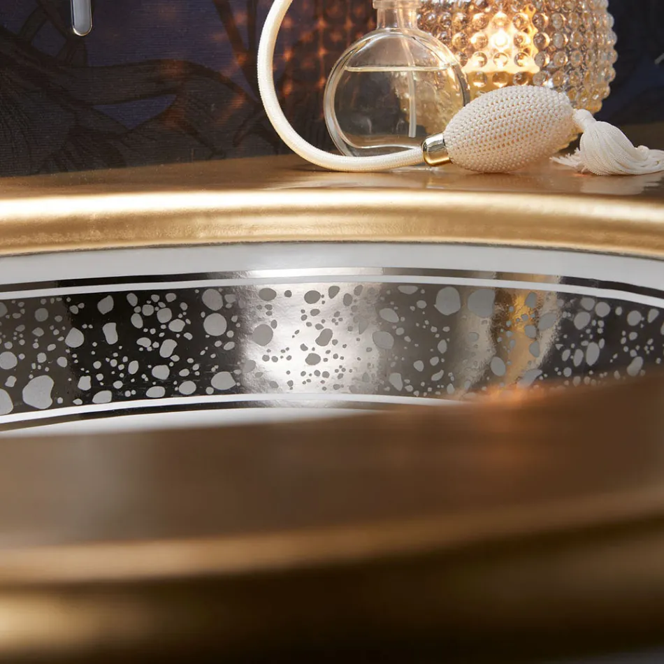 Chiuvetă de baie încorporată din argilă de foc turnată manual, fabricată în Italia - Erioli Viadurini