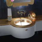 Chiuvetă de baie încorporată din argilă de foc turnată manual, fabricată în Italia - Erioli Viadurini