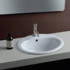 Chiuvetă de blat din ceramică albă cu design modern - Papavero Viadurini