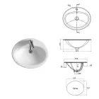 Chiuvetă de blat din ceramică albă cu design modern - Papavero Viadurini