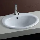 Chiuvetă de blat din ceramică albă cu design modern - Papavero Viadurini