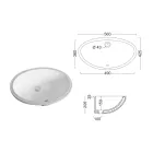 Chiuvetă ceramică sub blat cu design modern - Papavero Viadurini