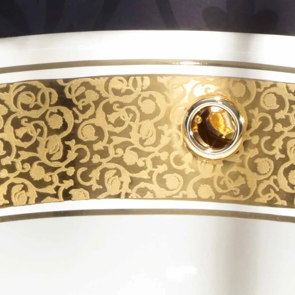 Circulară încorporată în chiuvetă în lut de argint și aur făcută în Italia, Otis Viadurini
