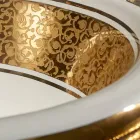 Circulară încorporată în chiuvetă în lut de argint și aur făcută în Italia, Otis Viadurini