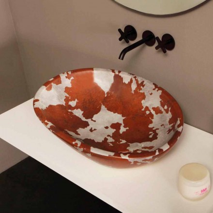 Chiuveta din ceramică pentastrală realizată în Italia Glossy Viadurini