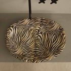 Design chiuvetă ceramică cu zebră portocalie făcută în Italia Glossy Viadurini