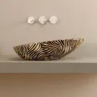 Design chiuvetă ceramică cu zebră portocalie făcută în Italia Glossy Viadurini