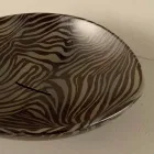 Negru ceramica zebra blat de proiectare blat realizat în Italia Animale Viadurini