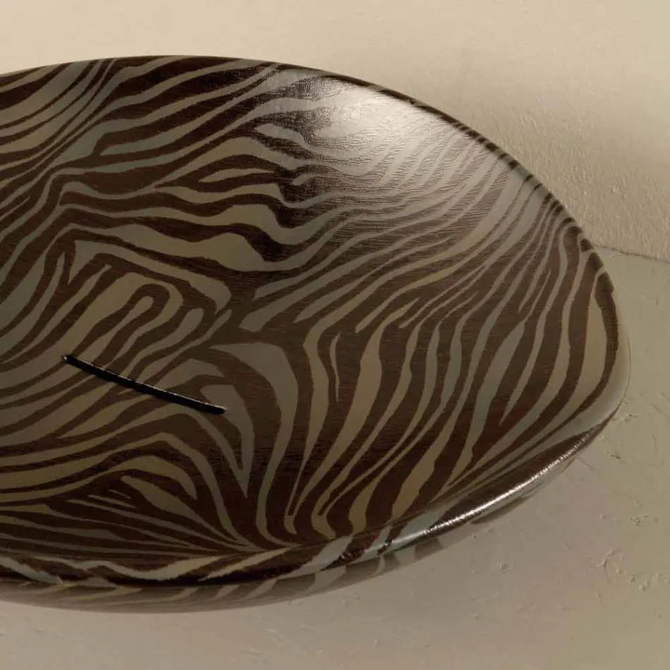 Negru ceramica zebra blat de proiectare blat realizat în Italia Animale Viadurini